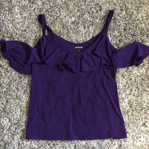 Naked Shoulder Ruffled Shirt - Express